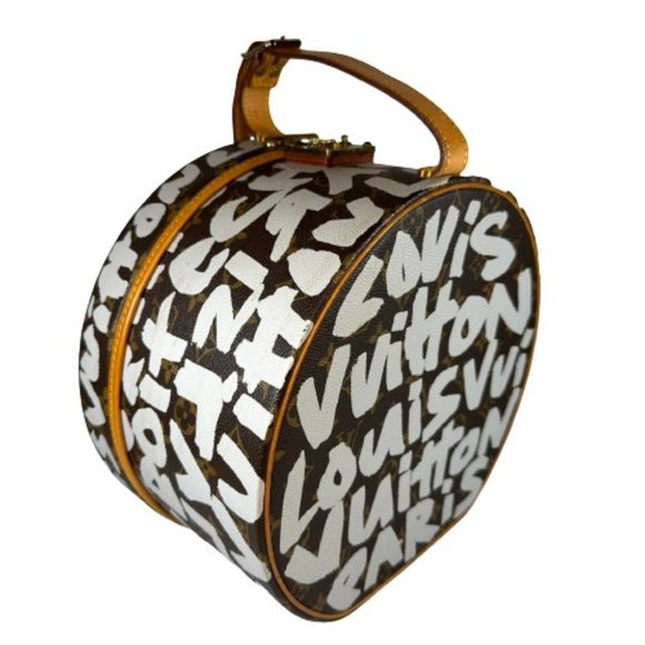 Louis Vuitton Graffiti Hat Box Trunk Boite Chapeau 30 bag vintage LV Sprouse - Picture 7 of 16
